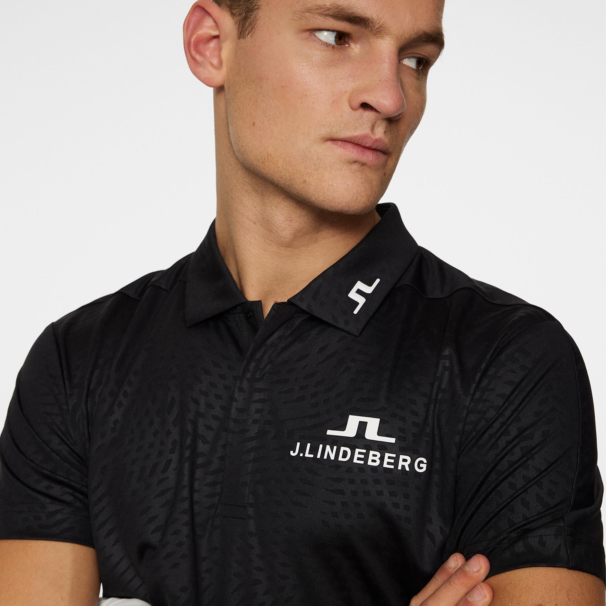 J Lindeberg Masters Dario Tour Mens Golf Polo Shirt Masters 25 Black